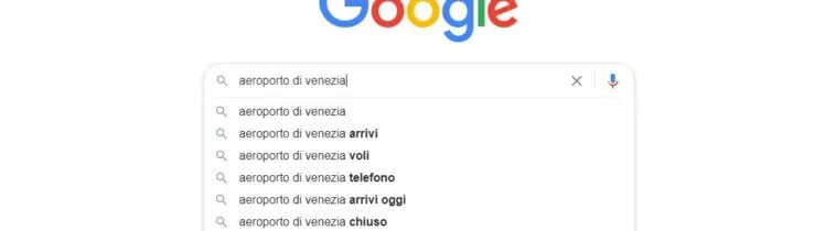 ricerca di parole chiave su google - aeroporto di venezia